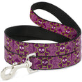 Load image into Gallery viewer, Dog Leash - Cute Skulls w/Paisley Purple/Pink/Green