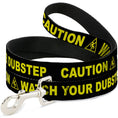 Load image into Gallery viewer, Dog Leash - CAUTION WATCH YOUR DUBSTEP Black/Yellow