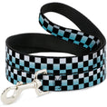 Load image into Gallery viewer, Dog Leash - Checker Black/Ombre Turquoise
