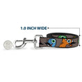 Load image into Gallery viewer, Dog Leash - Cute Dinosaurs w/Mustaches Gray