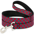 Load image into Gallery viewer, Dog Leash - Checker Crimson Red/Gray