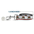 Load image into Gallery viewer, Dog Leash - California State Flag White