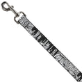 Load image into Gallery viewer, Dog Leash - Doodle1/Paint Drips White/Black
