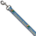 Load image into Gallery viewer, Dog Leash - DAYTONA BEACH Script Sun Palm Trees Blue Fade Yellow Oranges Green