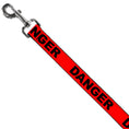 Load image into Gallery viewer, Dog Leash - DANGER Text Red/Black