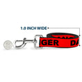 Load image into Gallery viewer, Dog Leash - DANGER Text Red/Black
