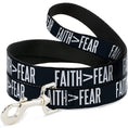 Load image into Gallery viewer, Dog Leash - FAITH Greater Than FEAR Navy Blue/White