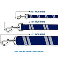 Load image into Gallery viewer, Dog Leash - Hash Mark Stripe Double Navy/Silver