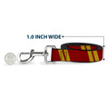 Load image into Gallery viewer, Dog Leash - Hash Mark Stripe Double Maroon/Gold