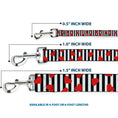 Load image into Gallery viewer, Dog Leash - Hearts Scattered/Stripe White/Black/Red