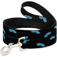 Load image into Gallery viewer, Dog Leash - Mustaches Scattered Black/Turquoise