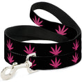 Load image into Gallery viewer, Buckle-Down Dog Leash - Marijuana Leaf Repeat Black/Pink