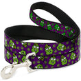 Load image into Gallery viewer, Buckle-Down Dog Leash - Marijuana Nugs/Leaves Cartoon Purple/Green