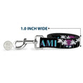 Load image into Gallery viewer, Dog Leash - MIAMI/Palm Trees Black/White/Pink//Teal