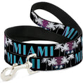 Load image into Gallery viewer, Dog Leash - MIAMI/Palm Trees Black/White/Pink//Teal