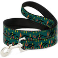 Load image into Gallery viewer, Dog Leash - MCO Orlando International Airport Carpet Teal/Orange/Yellow/Black