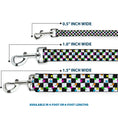 Load image into Gallery viewer, Dog Leash - Mushrooms Scattered Checker Black/White/Multi Neon