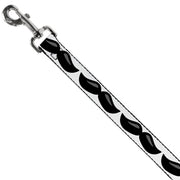 Dog Leash - Plastic Mustache White/Black