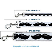 Dog Leash - Plastic Mustache White/Black