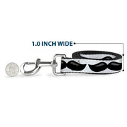 Dog Leash - Plastic Mustache White/Black