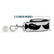 Dog Leash - Plastic Mustache White/Black