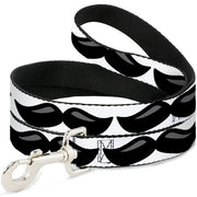 Dog Leash - Plastic Mustache White/Black