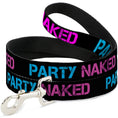 Load image into Gallery viewer, Buckle-Down Dog Leash - PARTY NAKED Black/Turquoise/Fuchsia