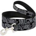 Load image into Gallery viewer, Dog Leash - Paisley2 Black/White
