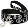 Load image into Gallery viewer, Dog Leash - Panda Bear Sugar Skull Black/White
