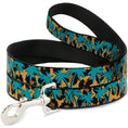 Load image into Gallery viewer, Dog Leash - Palm Tree Silhouette Leopard Brown/Turquoise