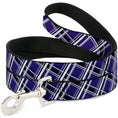 Load image into Gallery viewer, Dog Leash - Plaid X2 Purple/Gray/White/Black