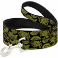 Load image into Gallery viewer, Dog Leash - Paisley Black/Neon Yellow