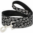Load image into Gallery viewer, Dog Leash - Panda Bear Sugar Skull Scattered Black/White