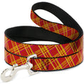 Load image into Gallery viewer, Dog Leash - Plaid X4 Fluorescent Oranges/Pinks/Yellow