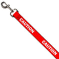 Load image into Gallery viewer, Dog Leash - Pet Quote CAUTION Red/White