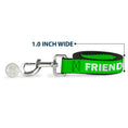Load image into Gallery viewer, Dog Leash - Pet Quote FRIENDLY Green/White