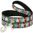 Load image into Gallery viewer, Dog Leash - Stars w/Lines Gray/Multi Color/White