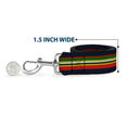 Load image into Gallery viewer, Dog Leash - Stripes Navy/Red/Yellow/Black/White/Green