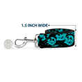 Load image into Gallery viewer, Dog Leash - Skulls Stacked Weathered Black/Teal