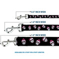 Load image into Gallery viewer, Dog Leash - Staggered Sugar Skulls Black/Pink/White