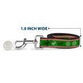 Load image into Gallery viewer, Dog Leash - Christmas Stitch Moose/Snowflakes Red/Green