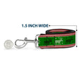 Load image into Gallery viewer, Dog Leash - Christmas Stitch Moose/Snowflakes Red/Green