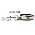 Load image into Gallery viewer, Dog Leash - CALIFORNIA Bear/Star/Crackle Stripe White/Gray/Red