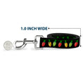 Load image into Gallery viewer, Dog Leash - Christmas Lights Black/Multi Color