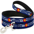 Load image into Gallery viewer, Dog Leash - Colorado ASPEN Flag/Snowy Mountains Weathered2 Blue/White/Red/Yellows