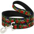 Load image into Gallery viewer, Dog Leash - Christmas Nutcracker Polka Dots Greens Gold Red