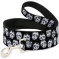 Load image into Gallery viewer, Dog Leash - Sugar Skulls Black/White/Black