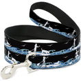 Load image into Gallery viewer, Dog Leash - SUP w/Dog Black/Blues/White