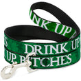 Load image into Gallery viewer, Buckle-Down Dog Leash - St. Pat's DRINK UP BITCHES/Stacked Shamrocks Greens/White