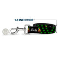 Load image into Gallery viewer, Dog Leash - St. Pat's LUCKY Pot of Gold/Shamrocks Scattered Black/Green/White